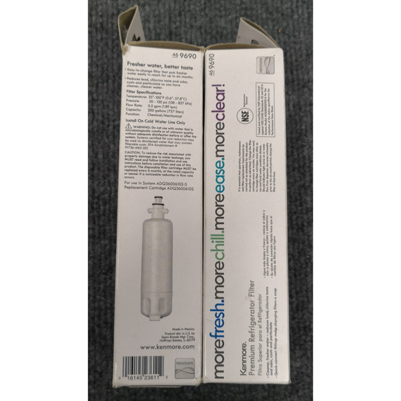 2 Pack 9690 Kenmore 469690 Replacement Refrigerator Water Filter Fit LG LT700P - Picture 3 of 7